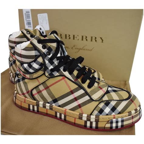 original burberry check|Burberry Check high top sneakers.